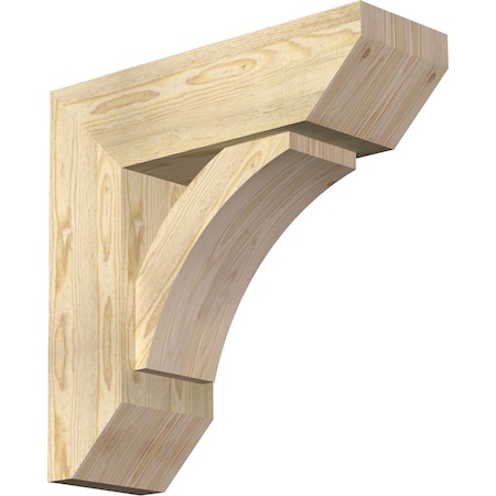 Ekena Millwork Thorton Slat Rough Sawn Bracket w/ Offset Brace, Douglas Fir, 8"W x 24"D x 24"H BKT0806X24X24THR06RDF